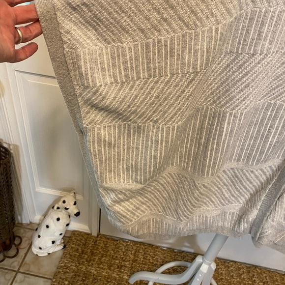 Cute Ribbed Mixed Stripes Open Sides Button Down Cardigan Poncho Sweater SS OS - Picture 6 of 10